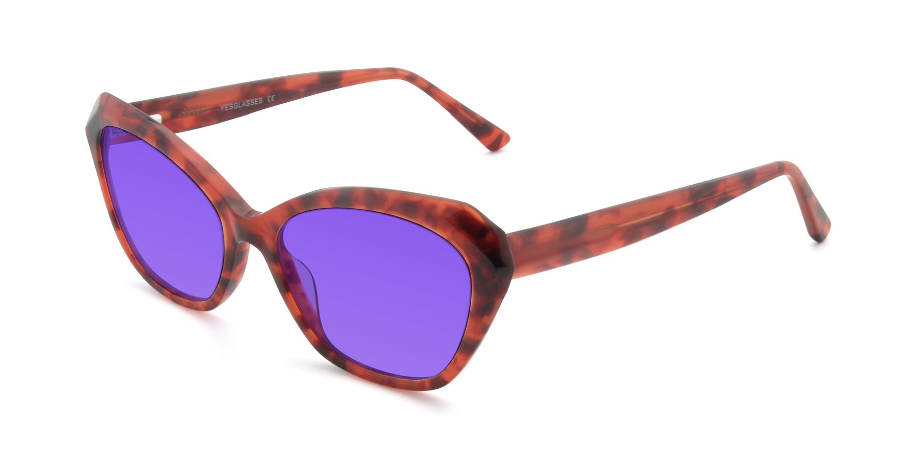 Angle of 17351 in Floral Red with Purple Tinted Lenses
