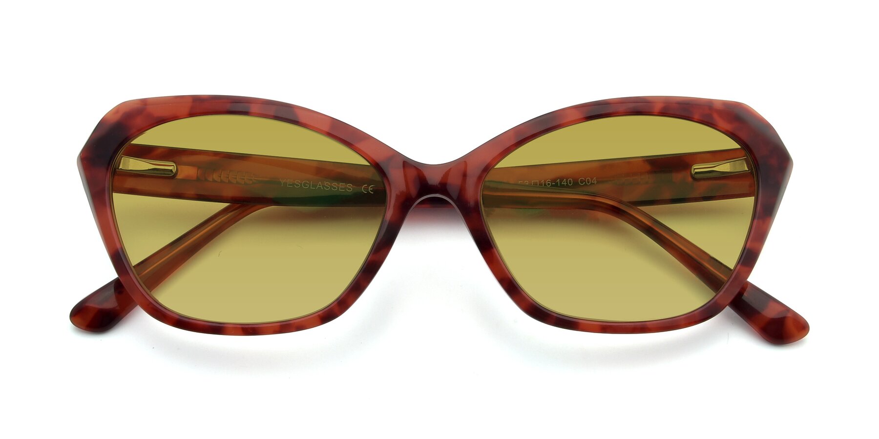 Folded Front of 17351 in Floral Red with Champagne Tinted Lenses