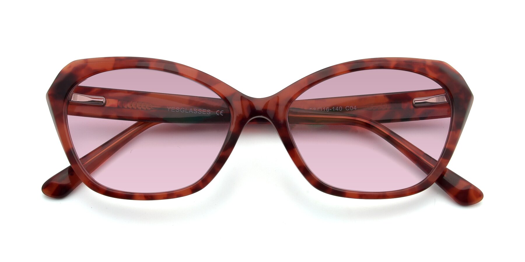 Folded Front of 17351 in Floral Red with Light Wine Tinted Lenses