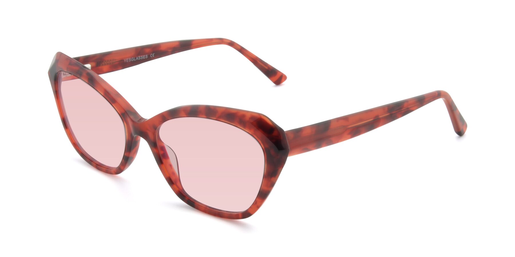 Angle of 17351 in Floral Red with Light Garnet Tinted Lenses