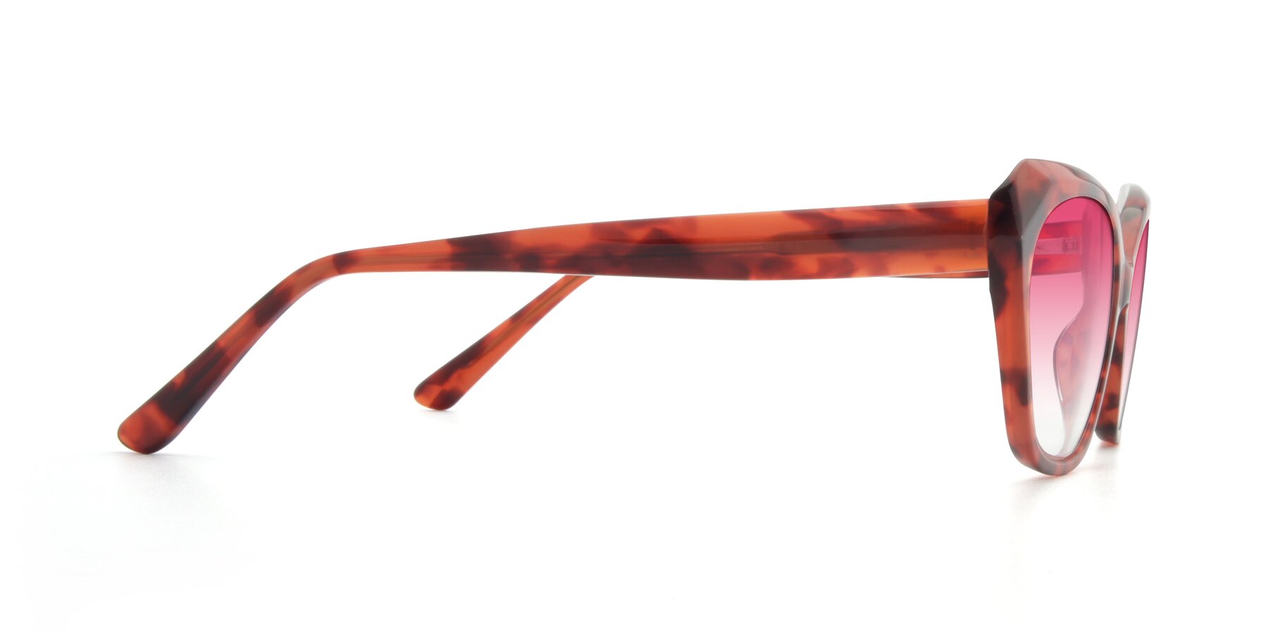 Side of 17351 in Floral Red with Pink Gradient Lenses