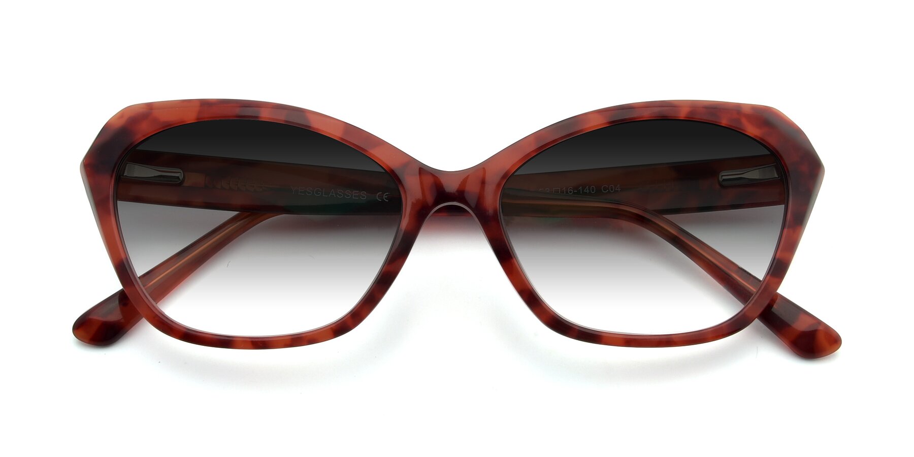 Folded Front of 17351 in Floral Red with Gray Gradient Lenses