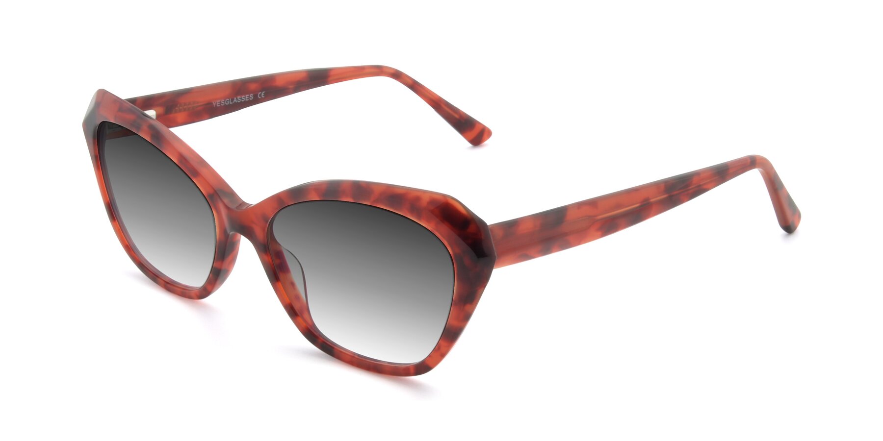 Angle of 17351 in Floral Red with Gray Gradient Lenses