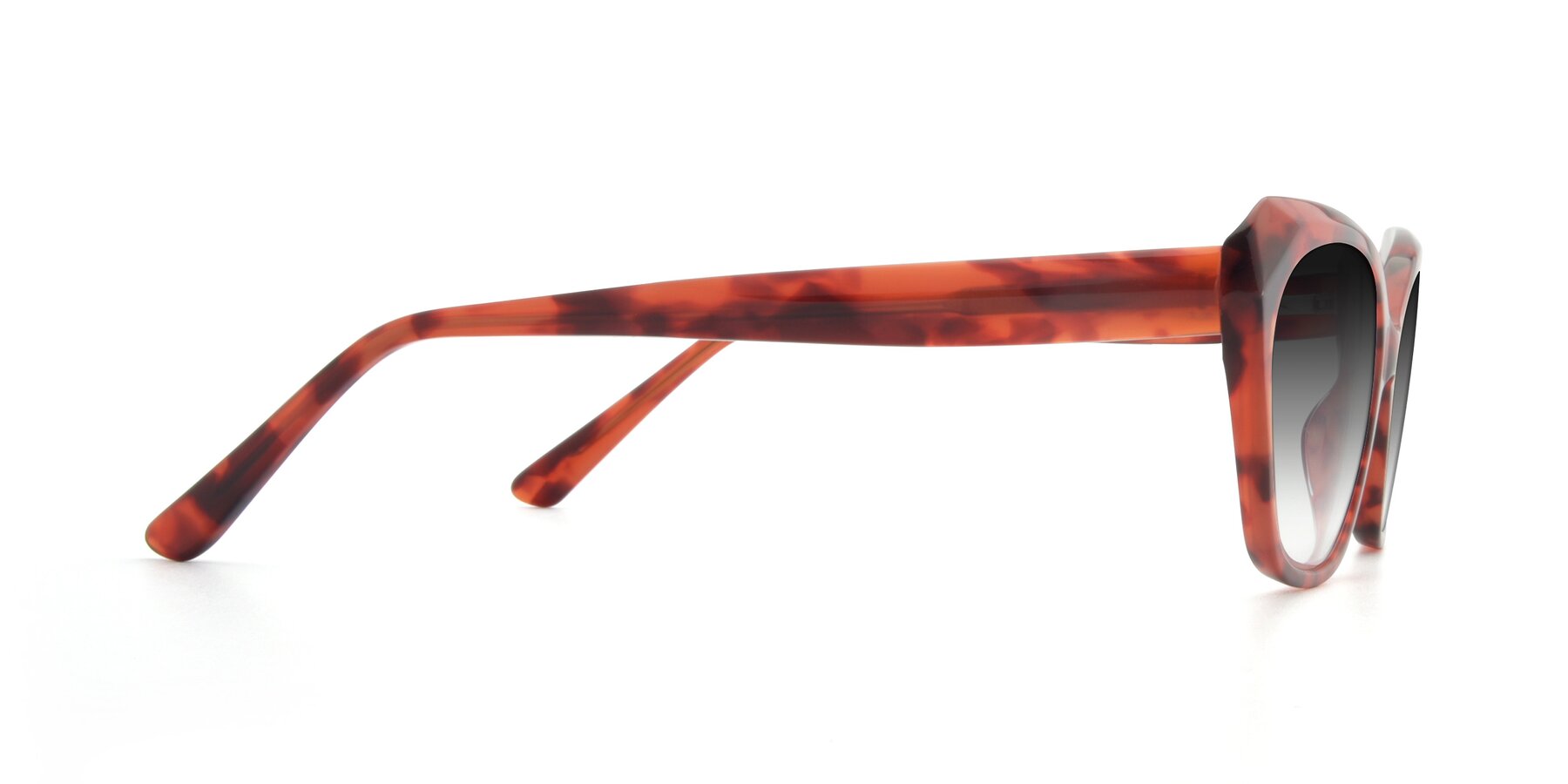 Side of 17351 in Floral Red with Gray Gradient Lenses