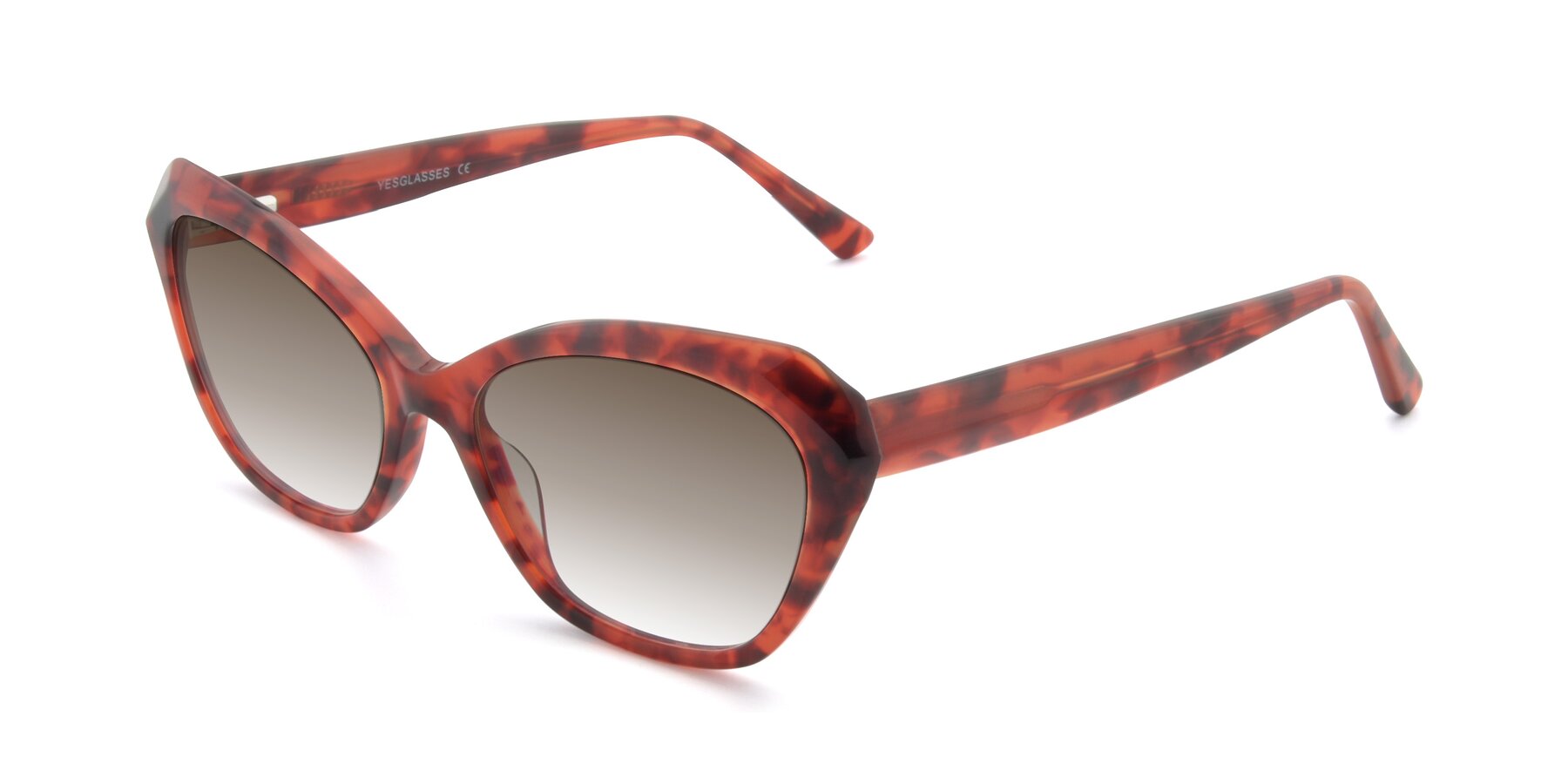 Angle of 17351 in Floral Red with Brown Gradient Lenses