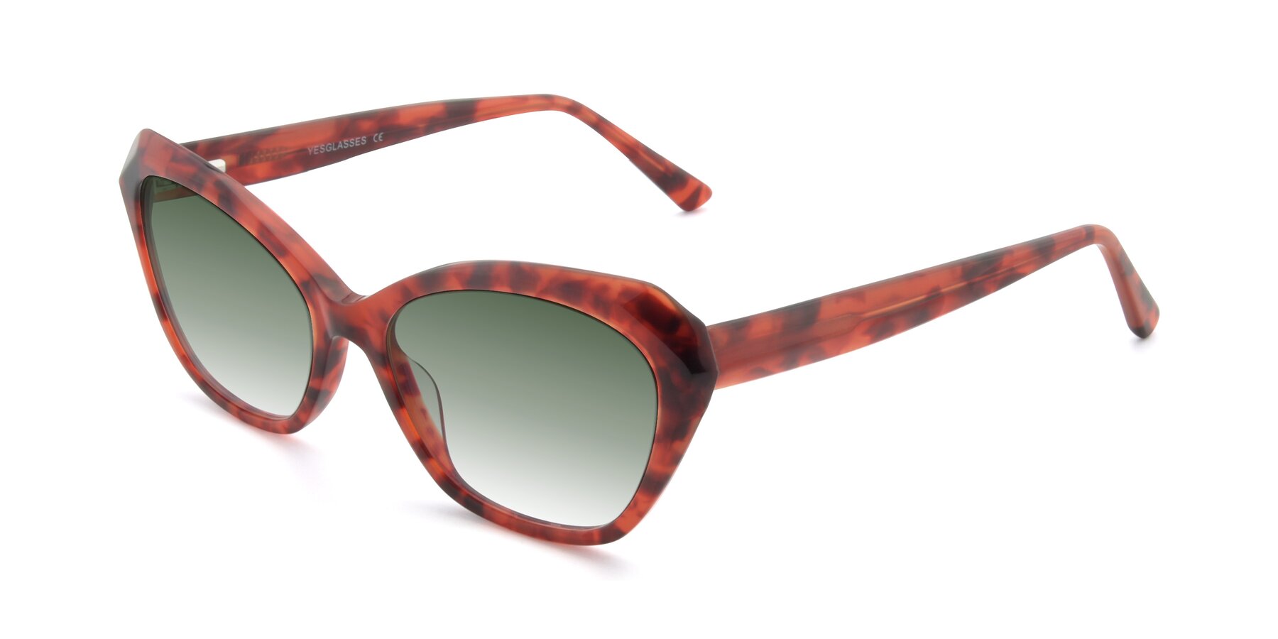 Angle of 17351 in Floral Red with Green Gradient Lenses