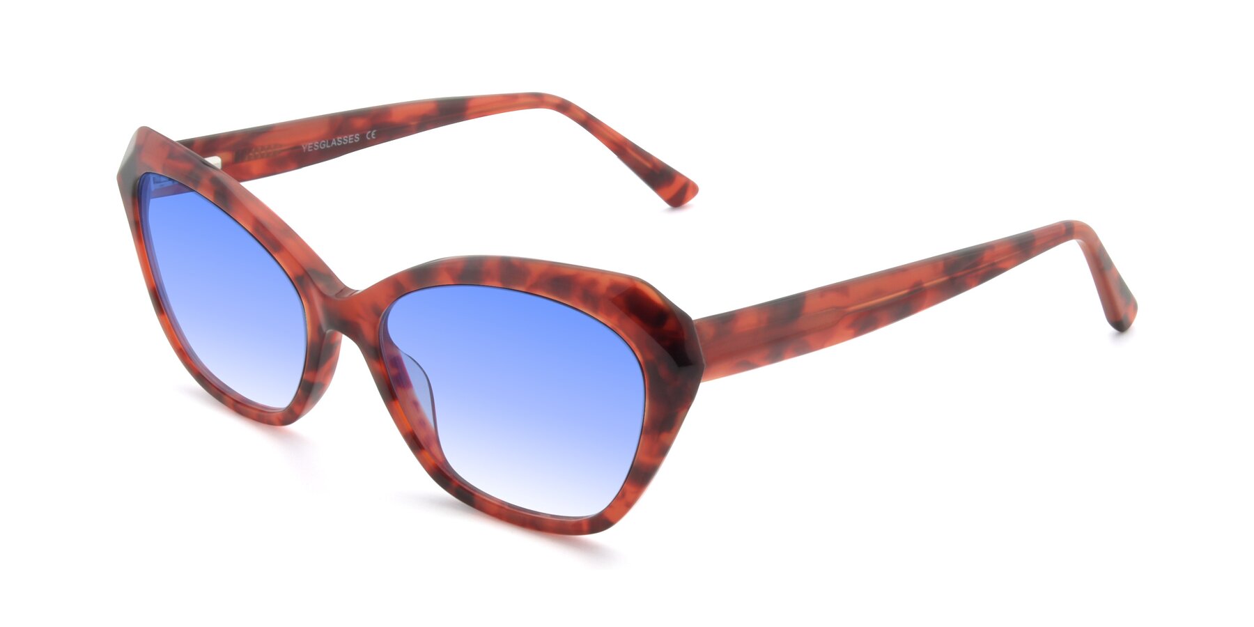 Angle of 17351 in Floral Red with Blue Gradient Lenses
