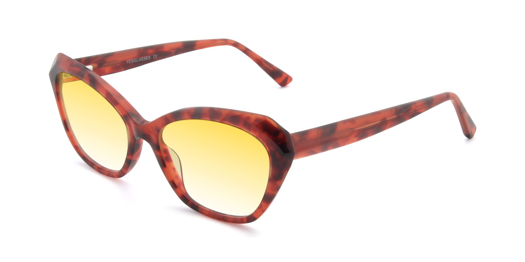 Angle of 17351 in Floral Red with Yellow Gradient Lenses