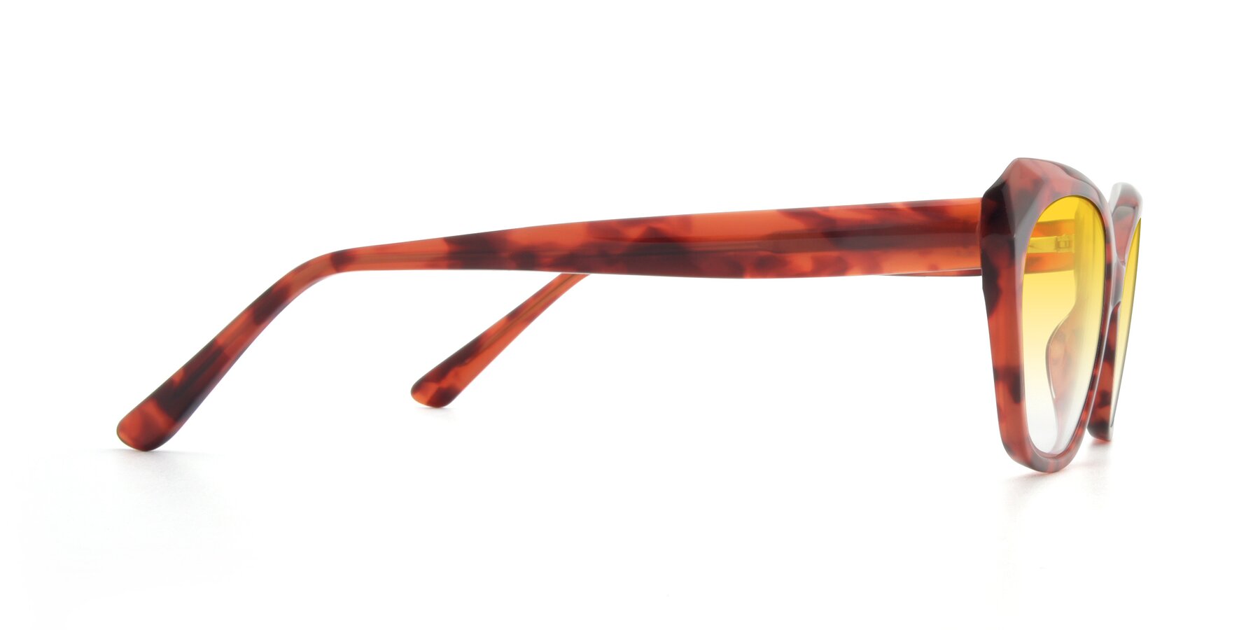 Side of 17351 in Floral Red with Yellow Gradient Lenses