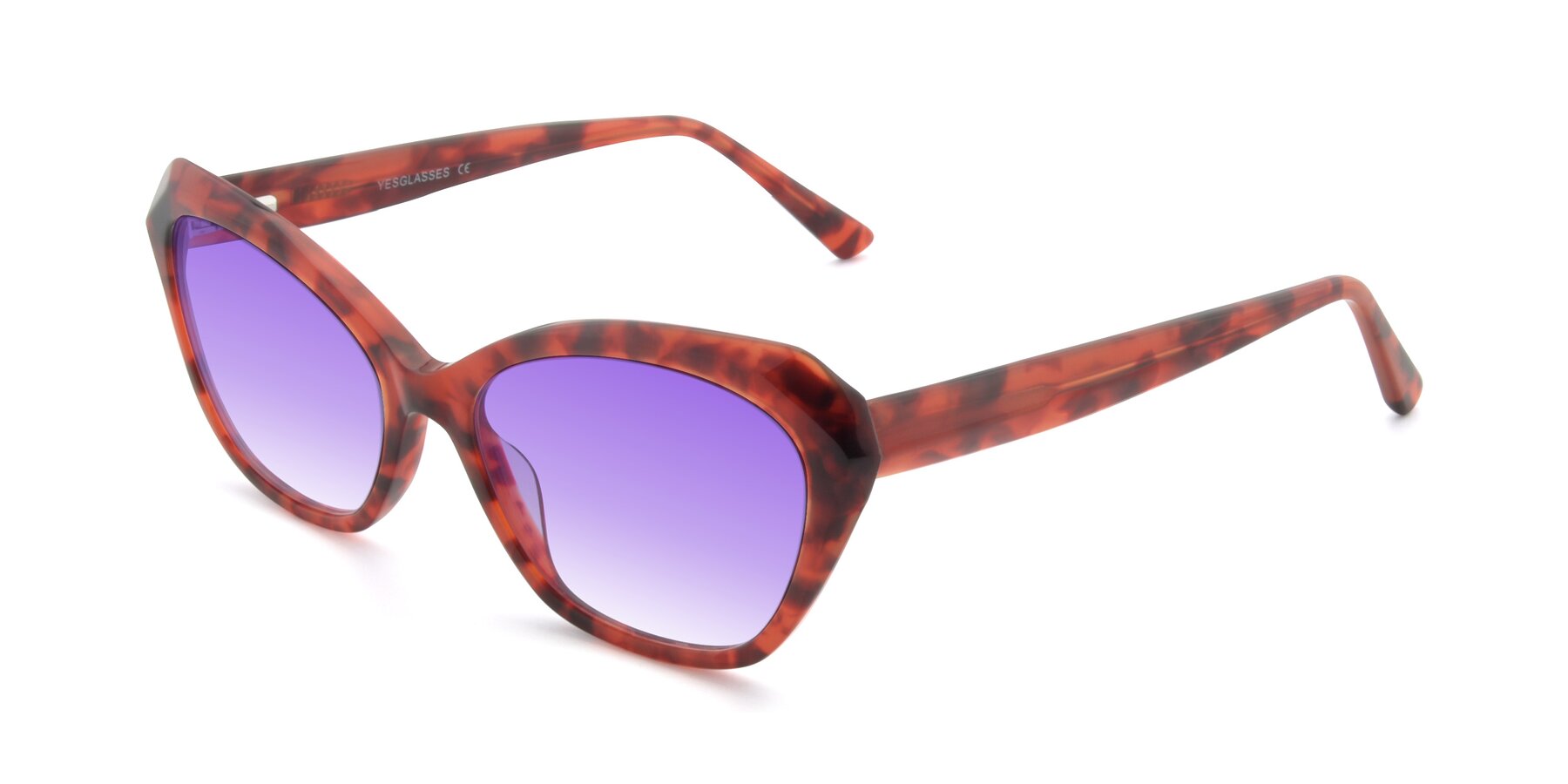 Angle of 17351 in Floral Red with Purple Gradient Lenses
