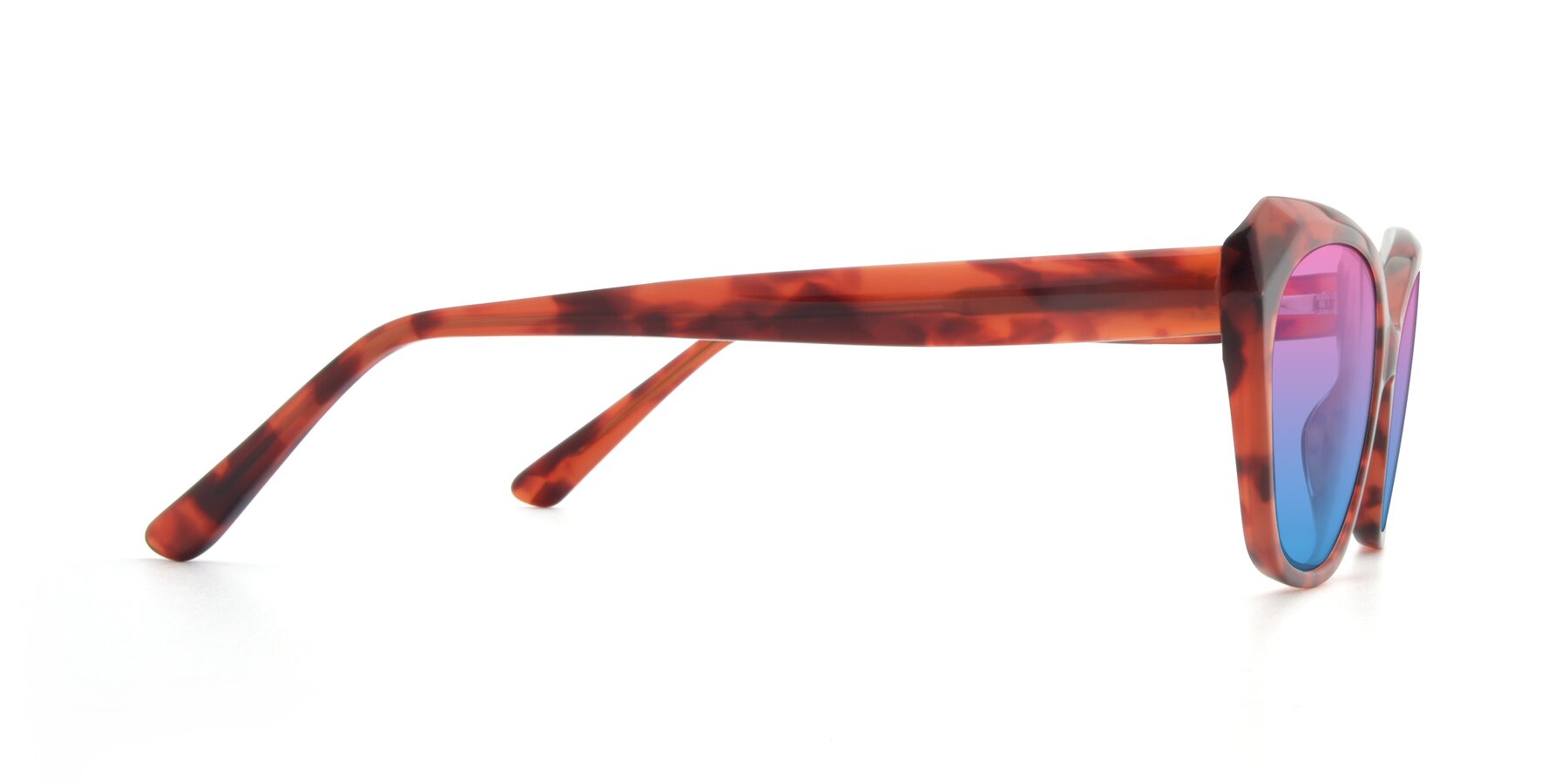 Side of 17351 in Floral Red with Pink / Blue Gradient Lenses