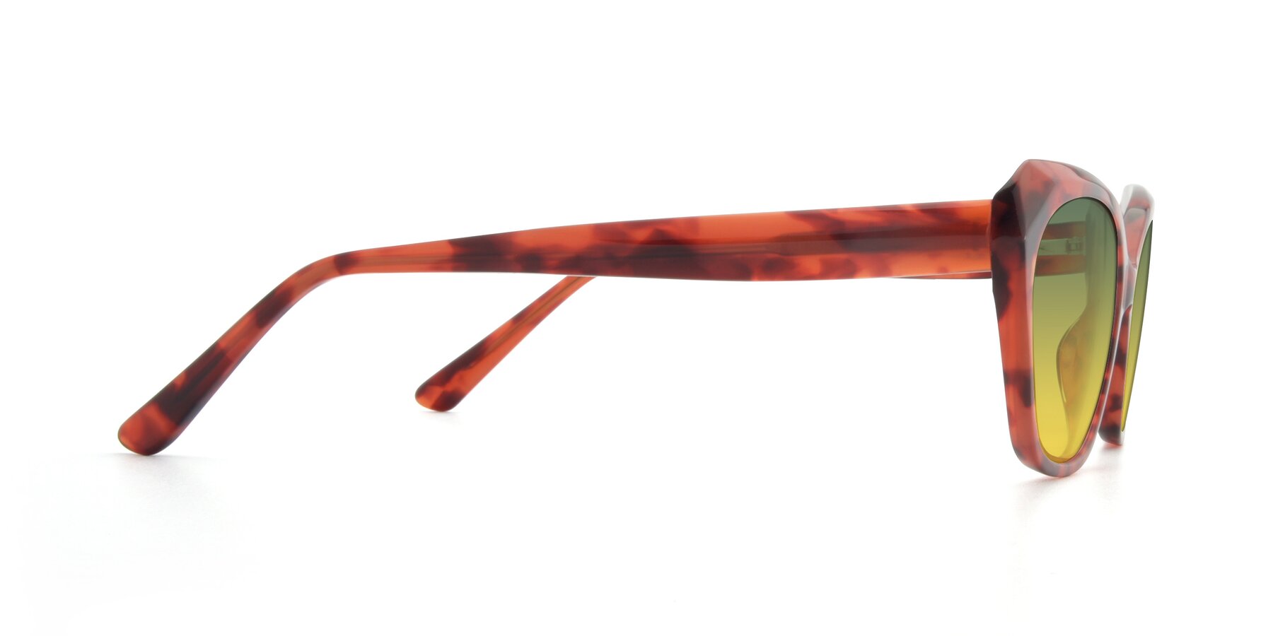 Side of 17351 in Floral Red with Green / Yellow Gradient Lenses