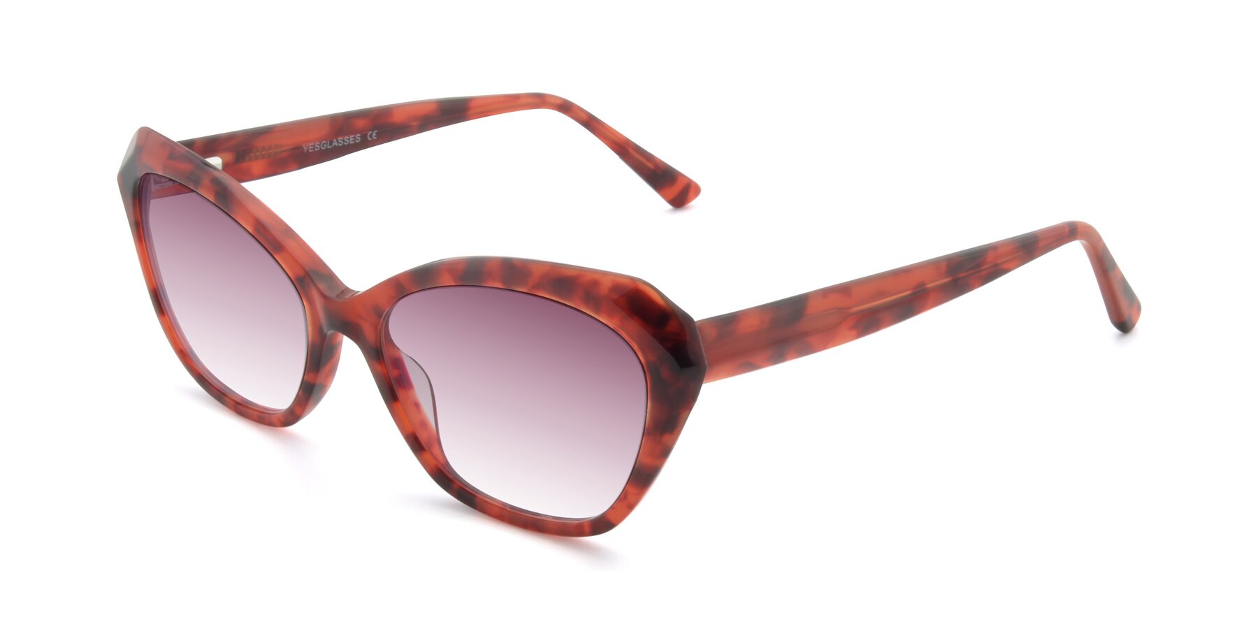 Angle of 17351 in Floral Red with Wine Gradient Lenses