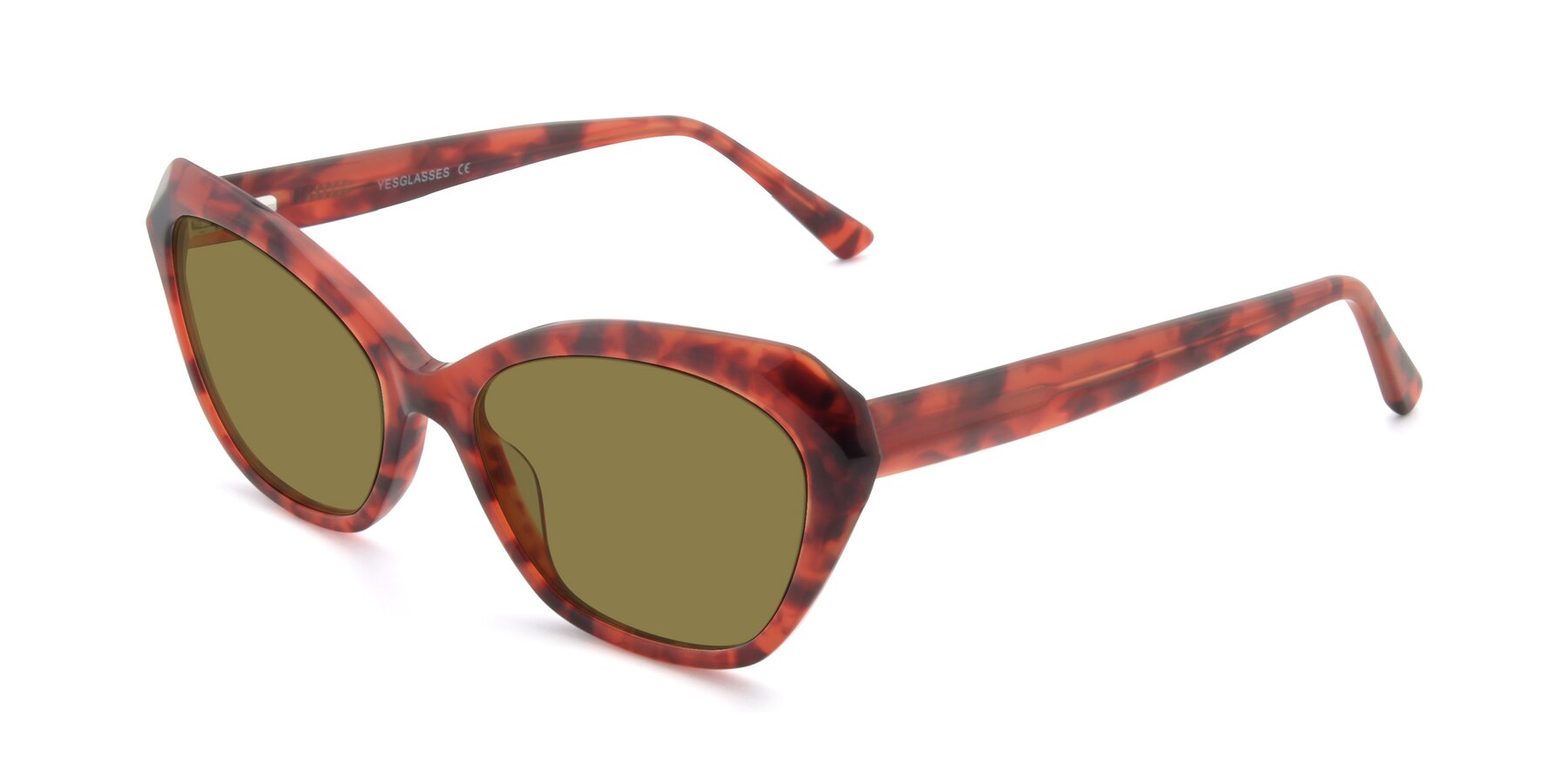 Angle of 17351 in Floral Red with Brown Polarized Lenses