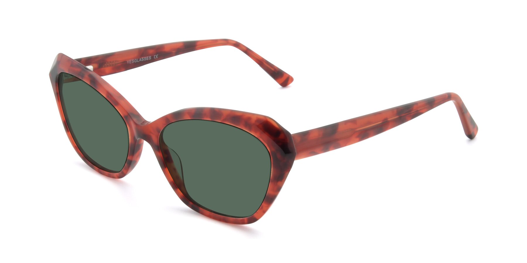 Angle of 17351 in Floral Red with Green Polarized Lenses