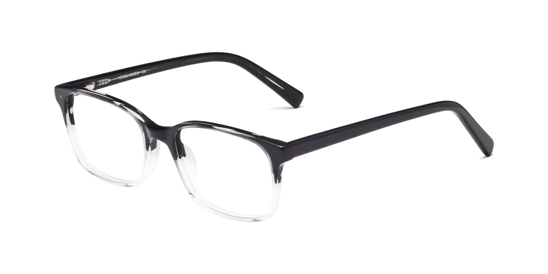 Angle of 17353 in Black-Clear with Clear Reading Eyeglass Lenses