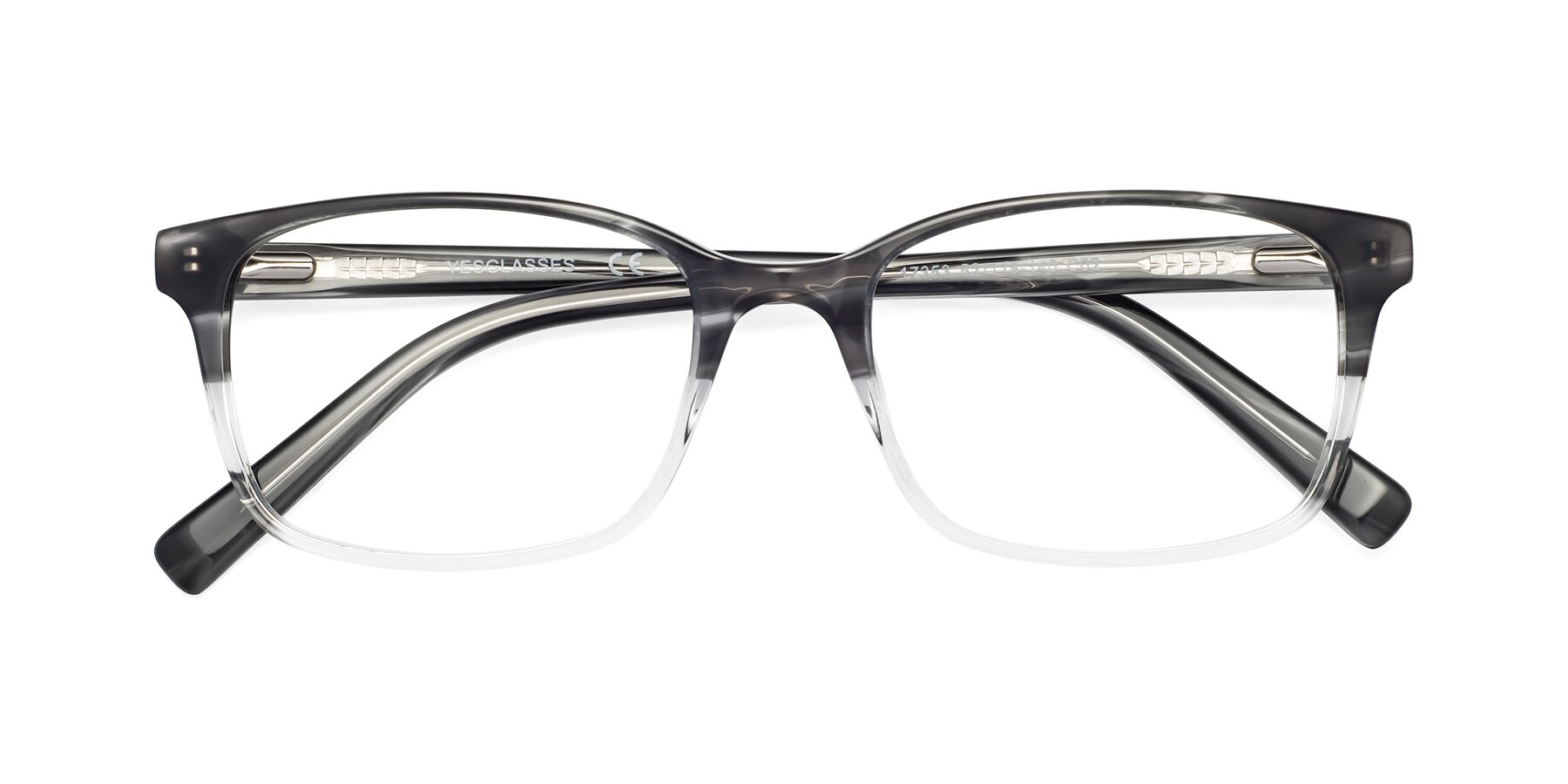 Folded Front of 17353 in Gray-Clear with Clear Reading Eyeglass Lenses