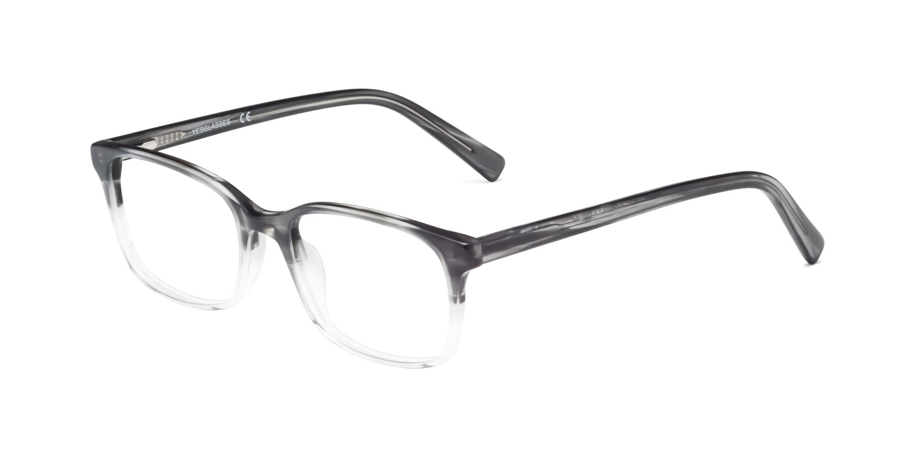 Angle of 17353 in Gray-Clear with Clear Reading Eyeglass Lenses
