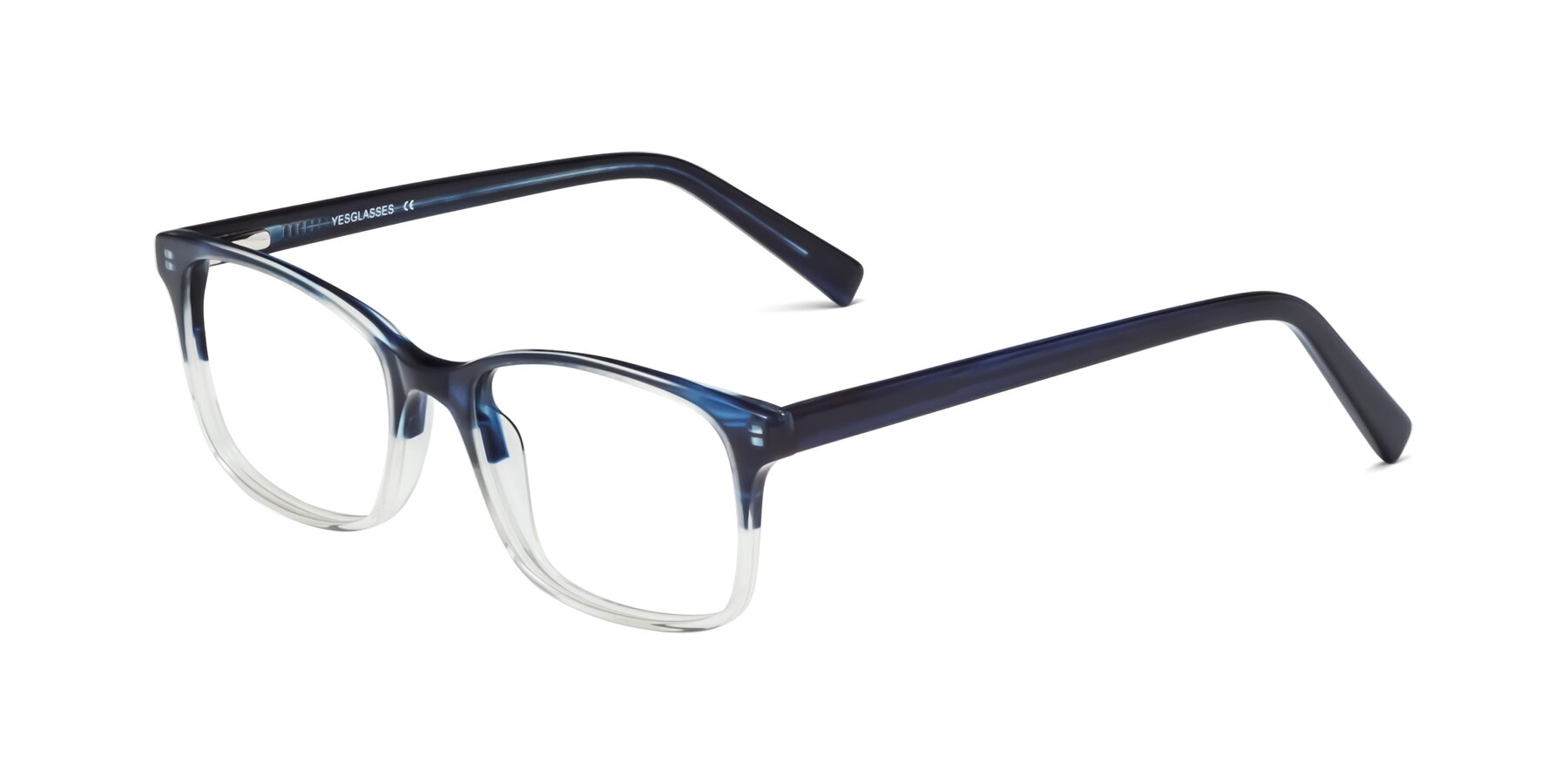 Angle of 17353 in Blue-Clear with Clear Reading Eyeglass Lenses