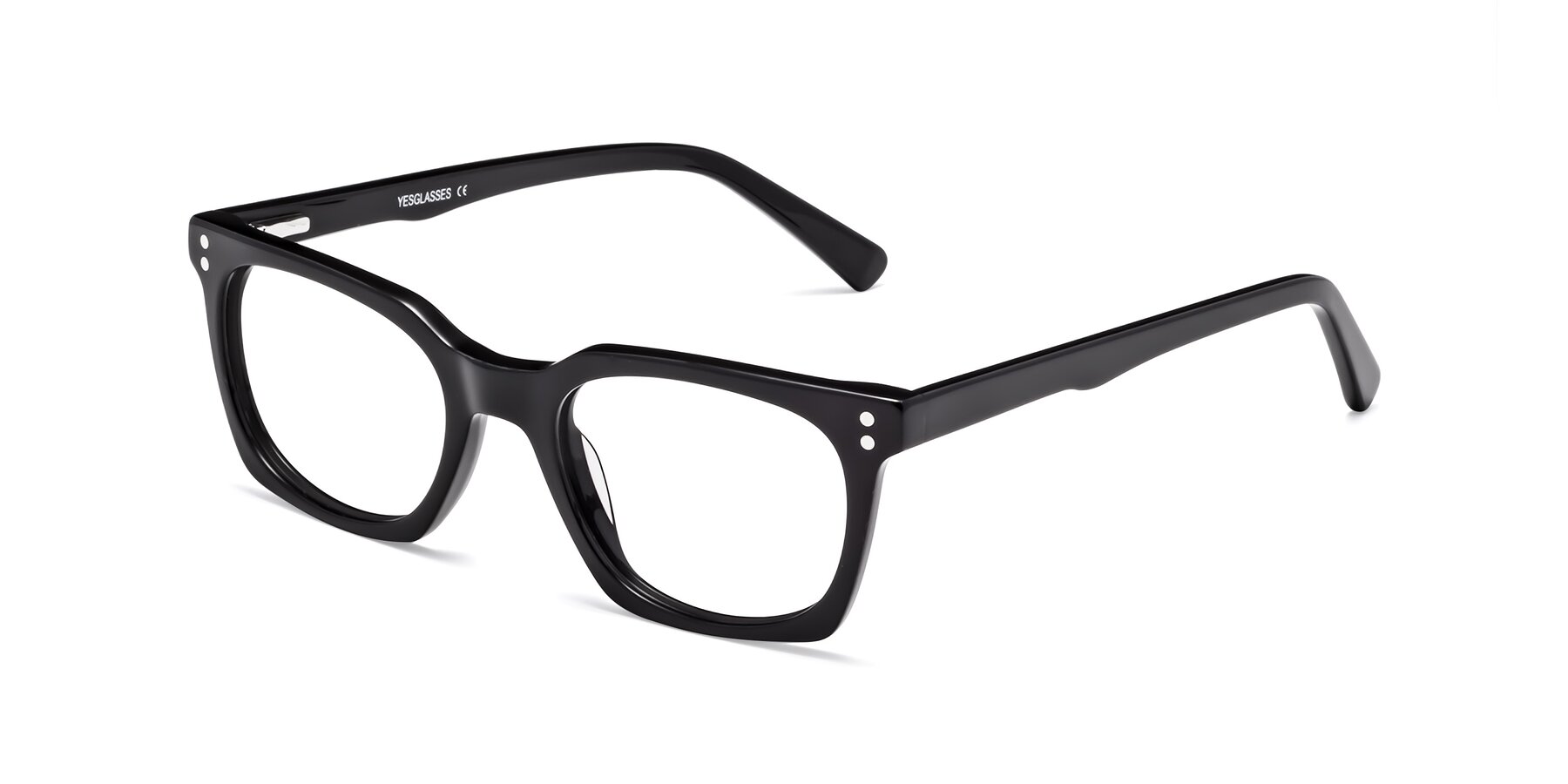Angle of Medhi in Black with Clear Reading Eyeglass Lenses