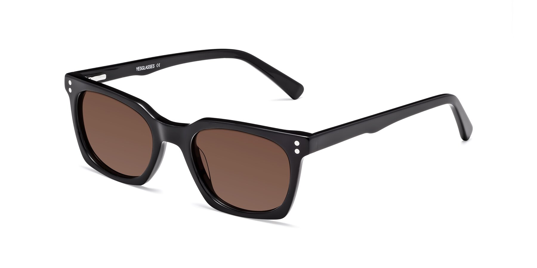 Angle of Medhi in Black with Brown Tinted Lenses