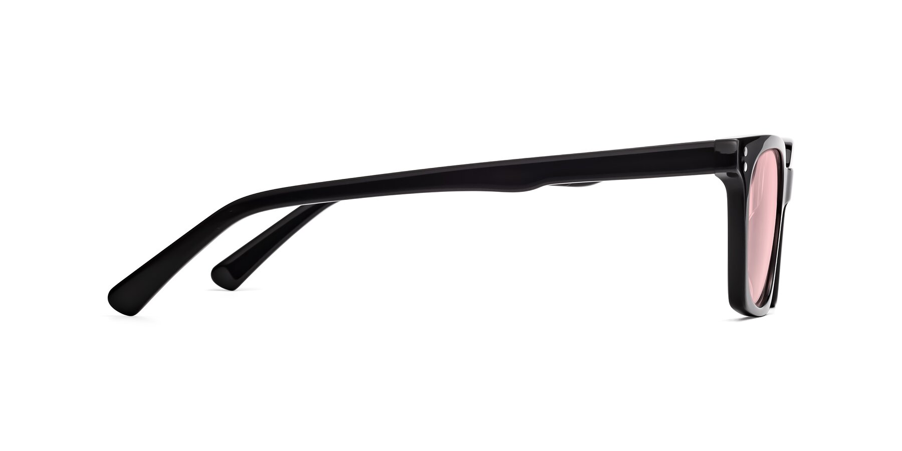 Side of Medhi in Black with Light Garnet Tinted Lenses