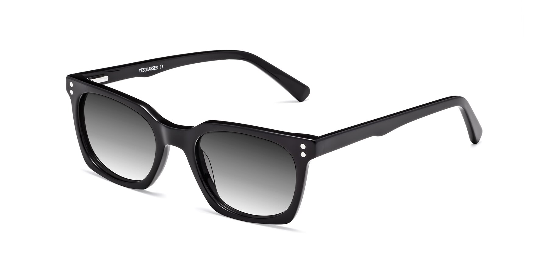 Angle of Medhi in Black with Gray Gradient Lenses