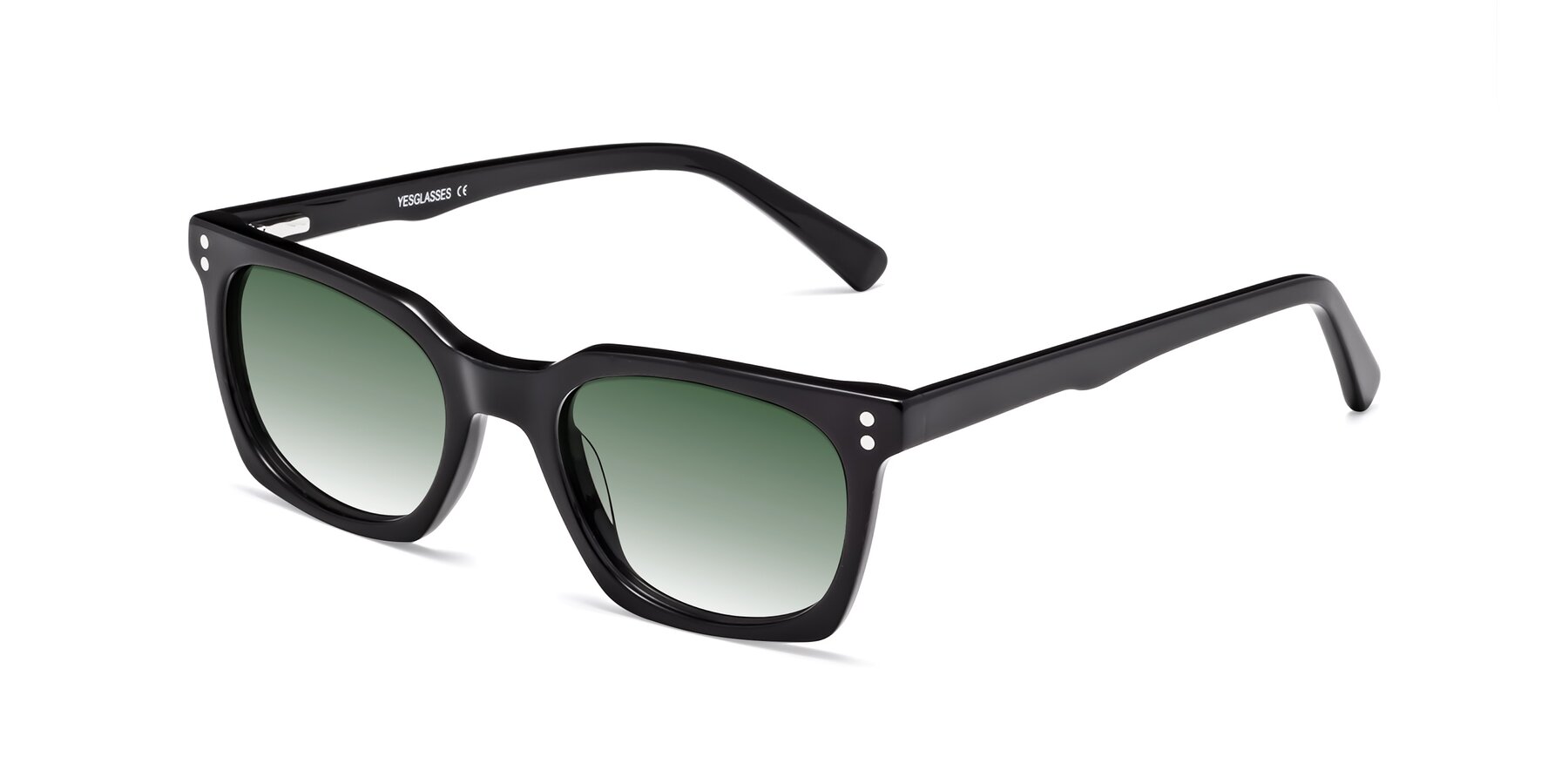 Angle of Medhi in Black with Green Gradient Lenses