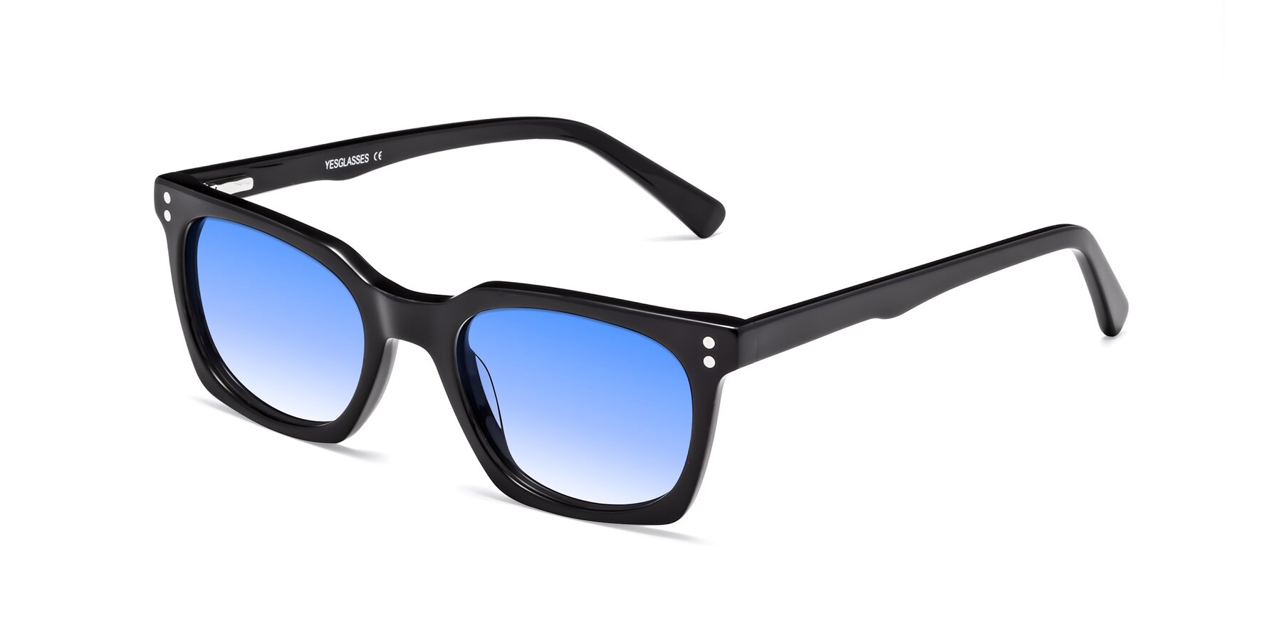Angle of Medhi in Black with Blue Gradient Lenses