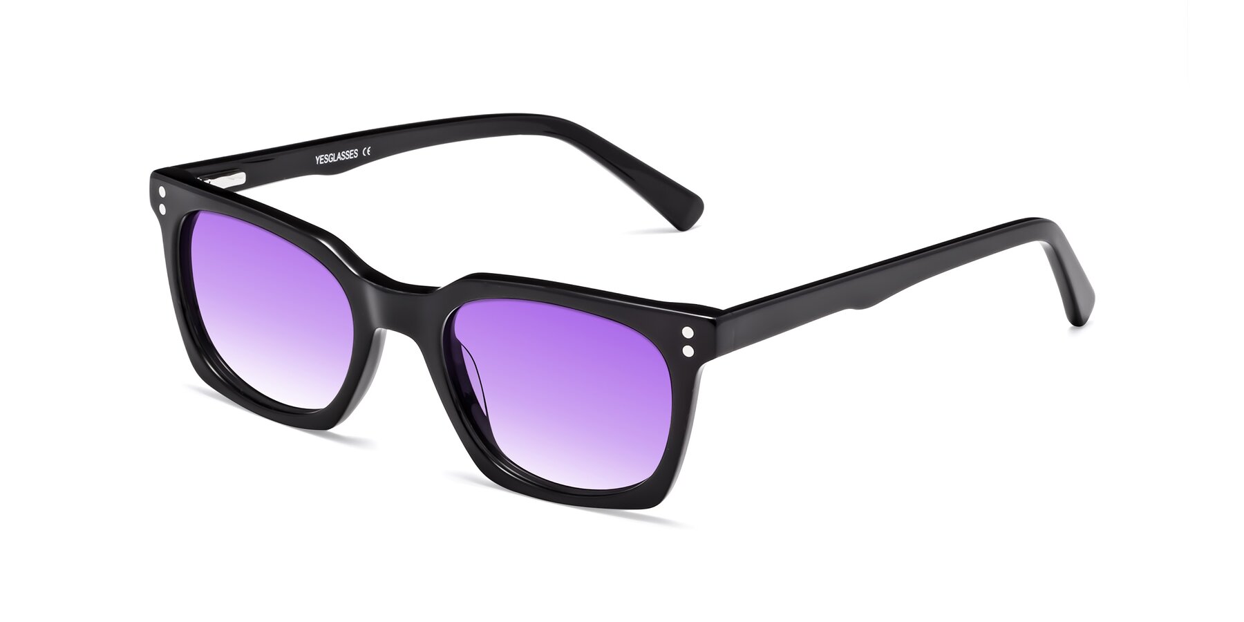 Angle of Medhi in Black with Purple Gradient Lenses