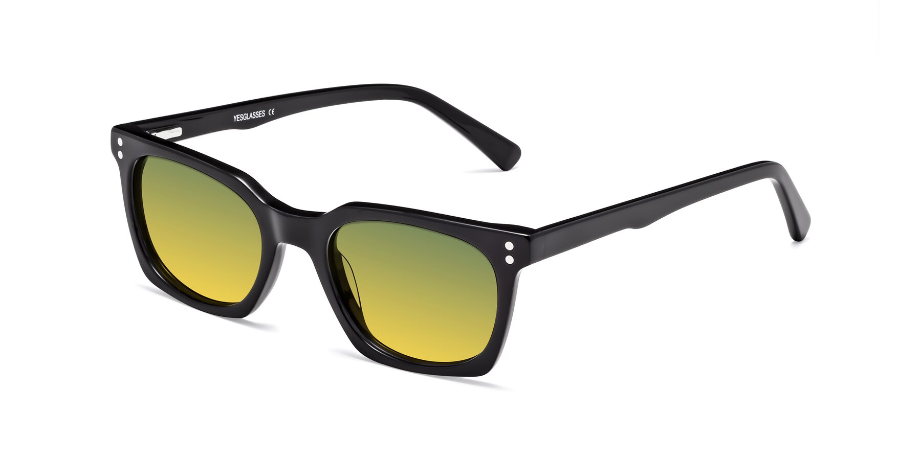 Angle of Medhi in Black with Green / Yellow Gradient Lenses