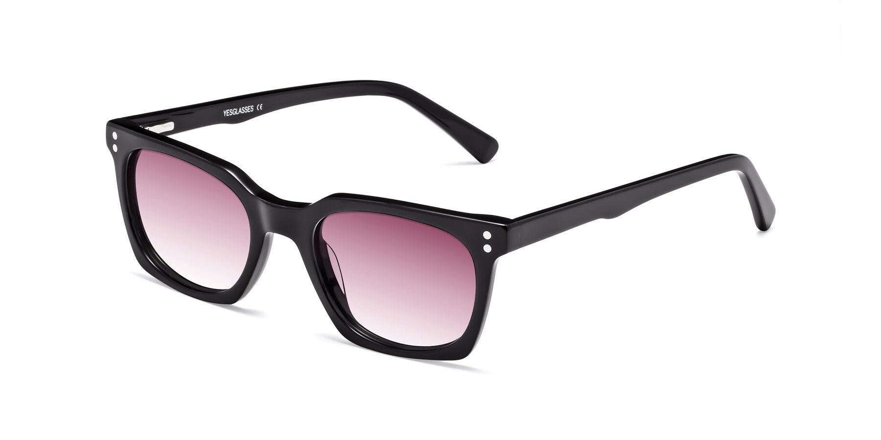 Angle of Medhi in Black with Wine Gradient Lenses