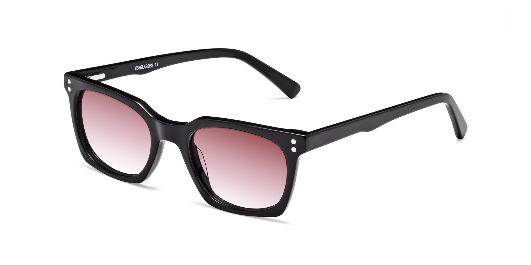 Angle of Medhi in Black with Garnet Gradient Lenses