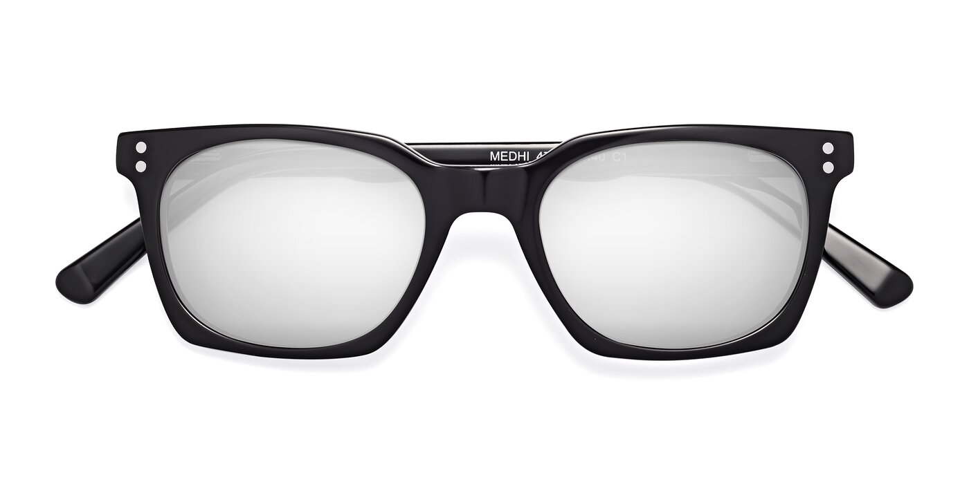 Medhi - Black Flash Mirrored Sunglasses
