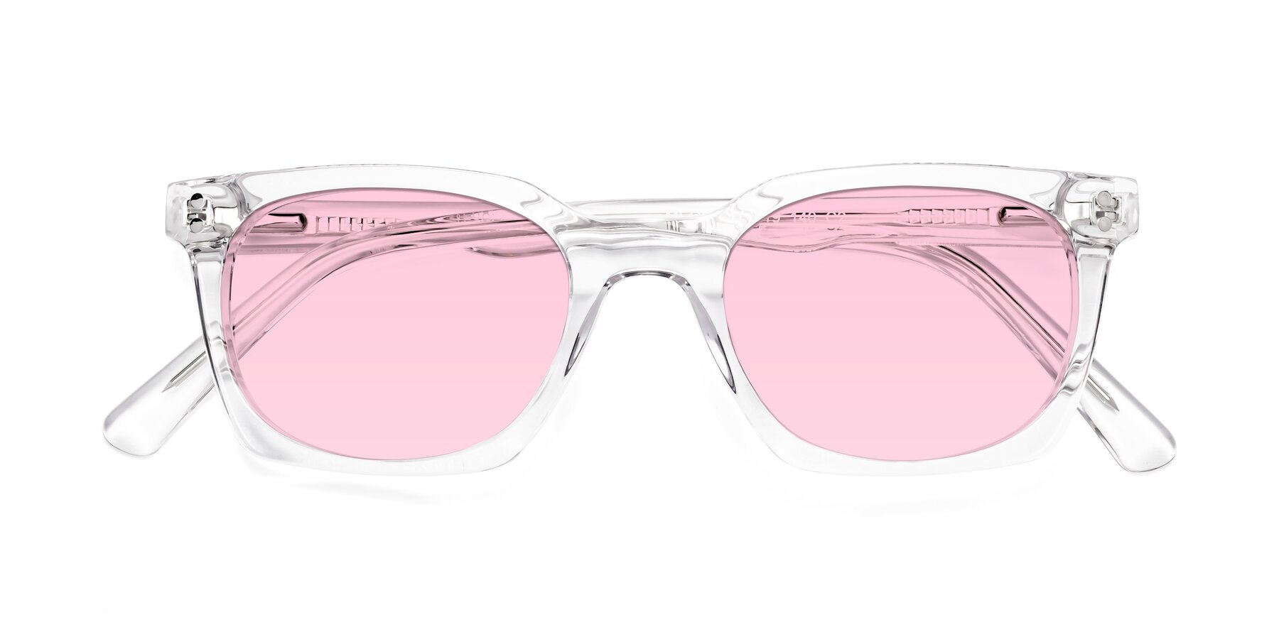 Folded Front of Medhi in Clear with Light Pink Tinted Lenses