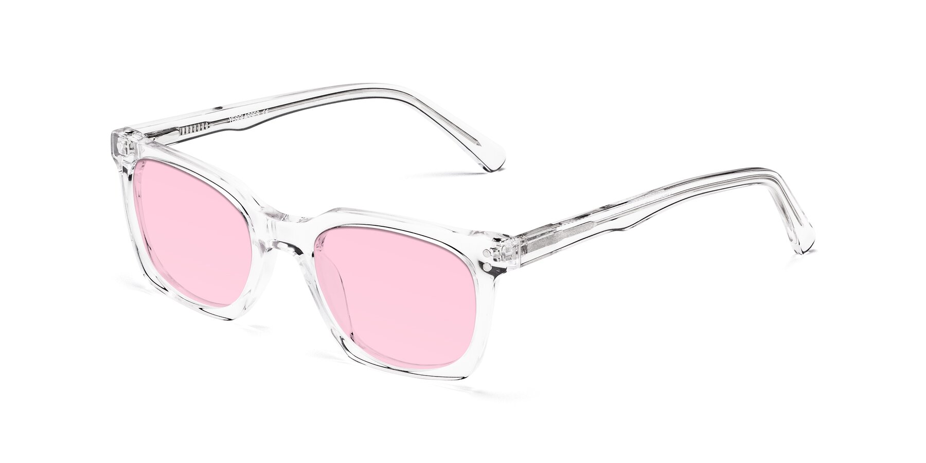 Angle of Medhi in Clear with Light Pink Tinted Lenses