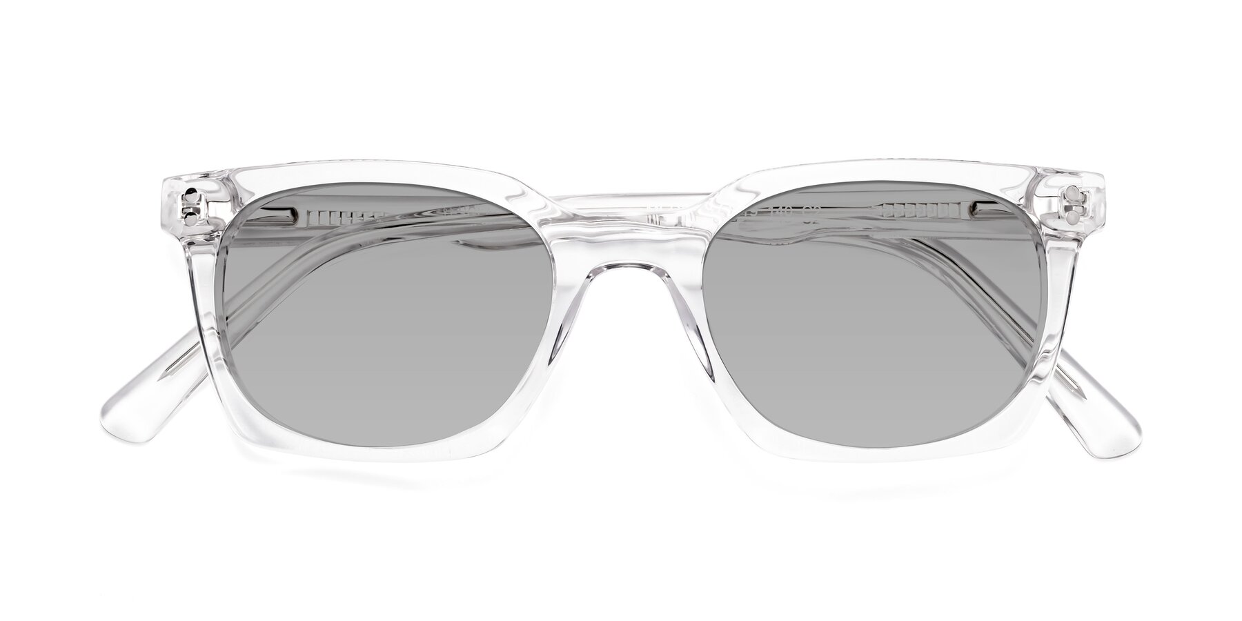 Folded Front of Medhi in Clear with Light Gray Tinted Lenses