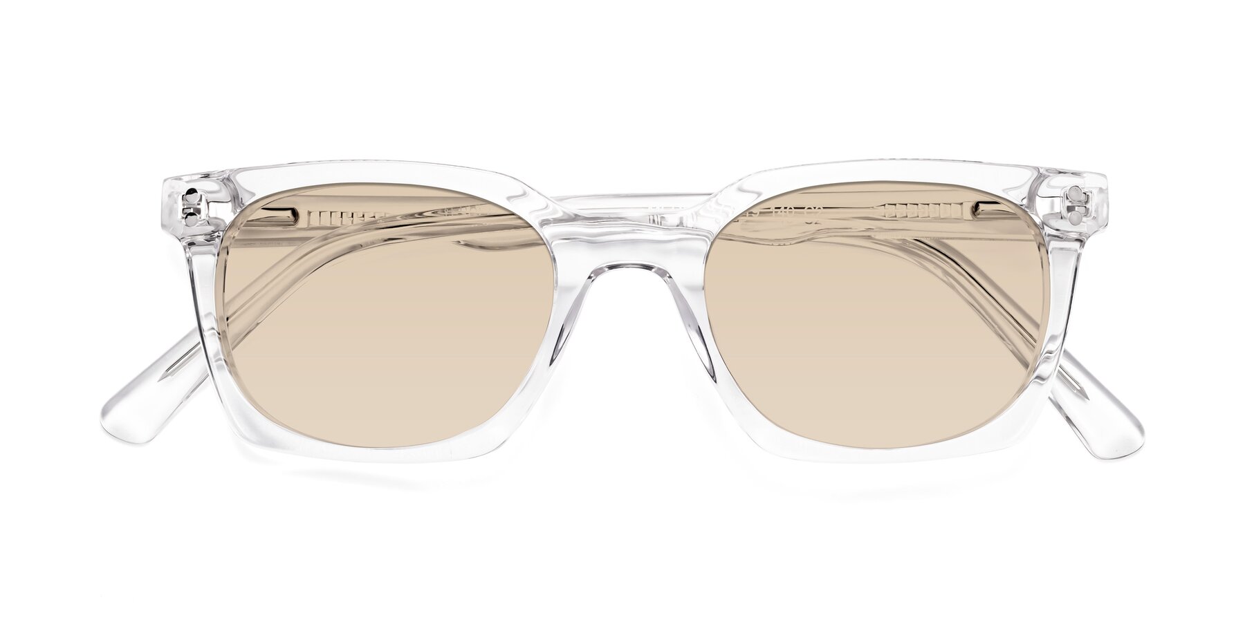 Folded Front of Medhi in Clear with Light Brown Tinted Lenses