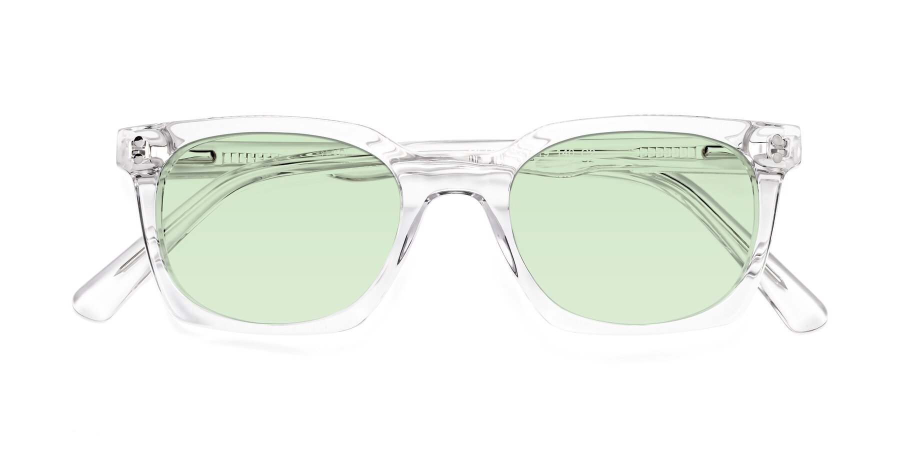 Folded Front of Medhi in Clear with Light Green Tinted Lenses