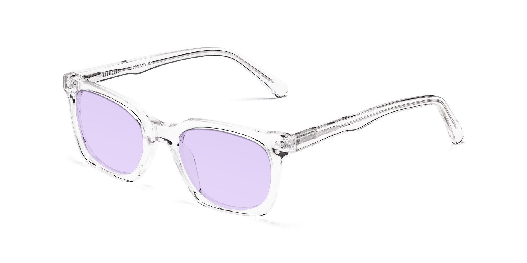 Angle of Medhi in Clear with Light Purple Tinted Lenses