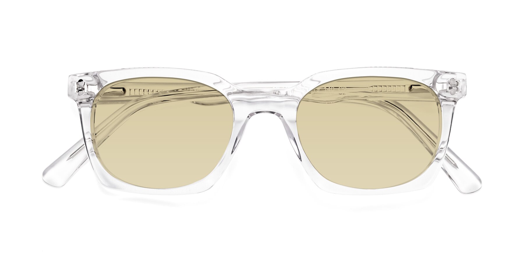 Folded Front of Medhi in Clear with Light Champagne Tinted Lenses