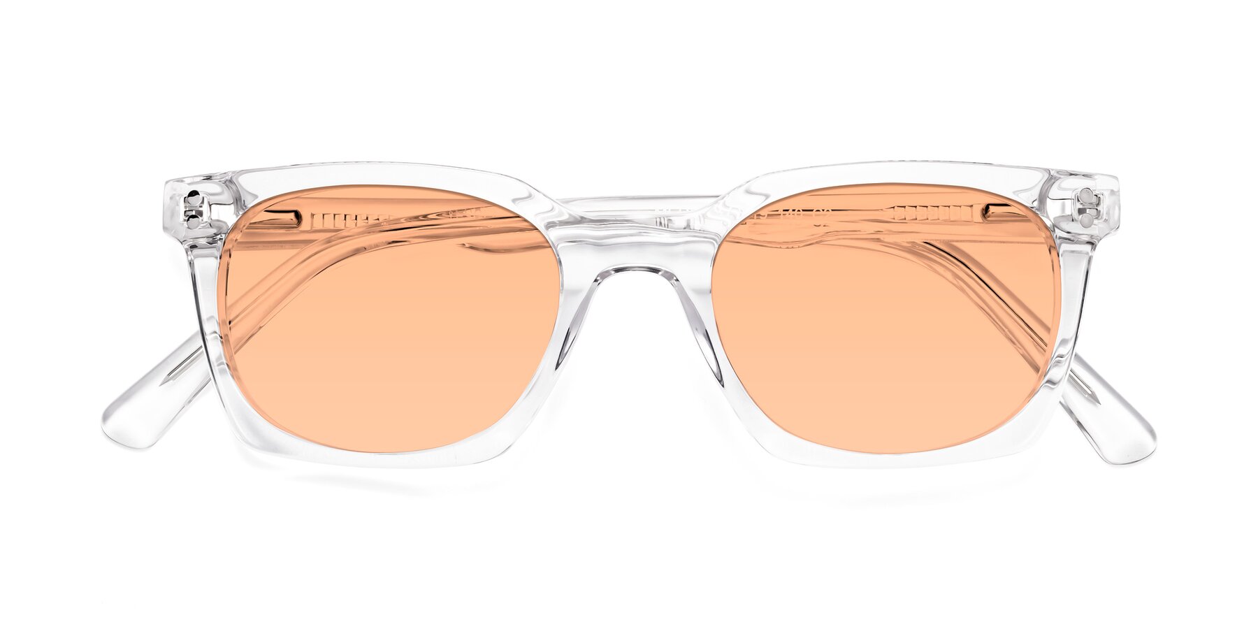 Folded Front of Medhi in Clear with Light Orange Tinted Lenses