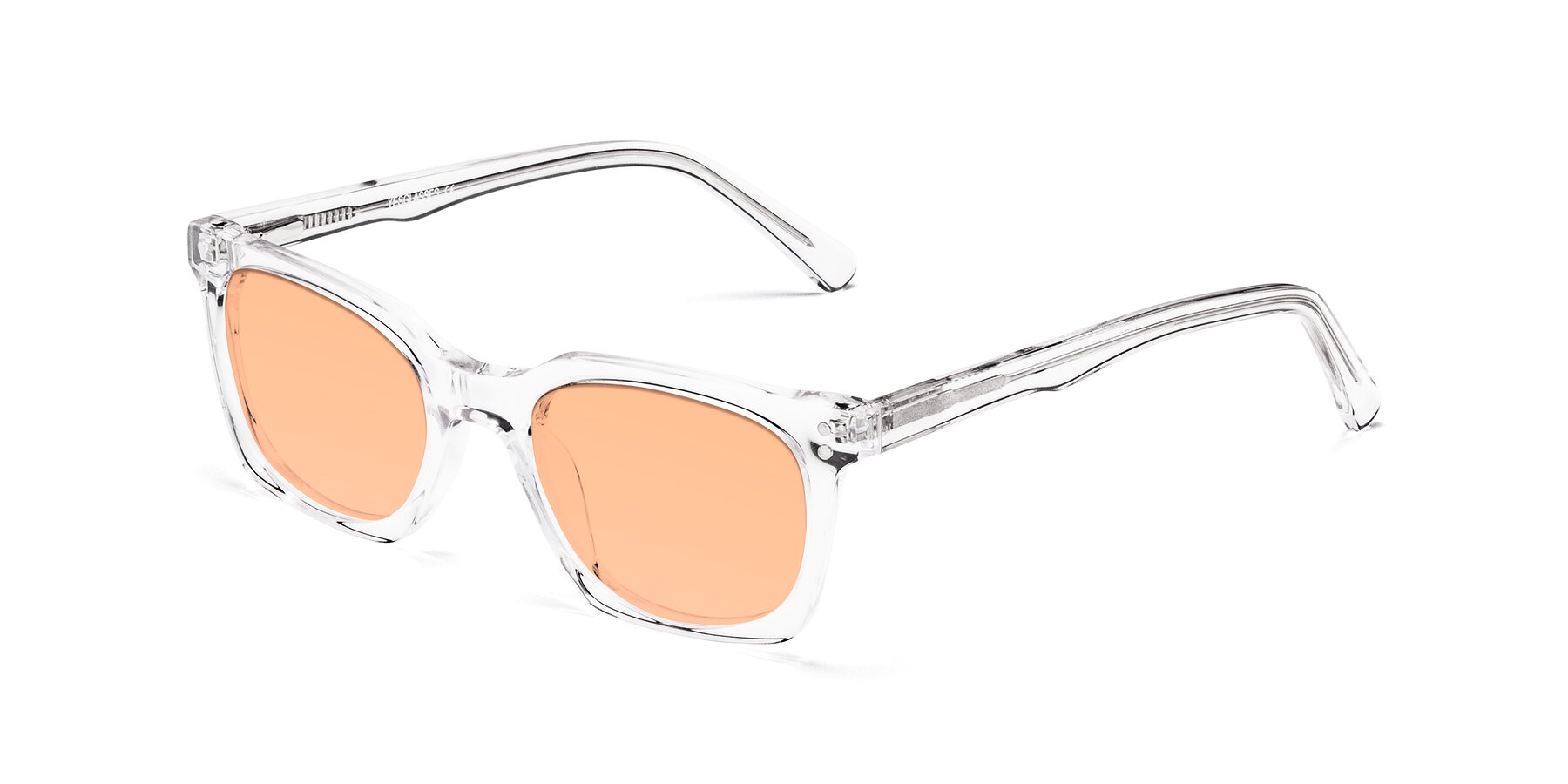 Angle of Medhi in Clear with Light Orange Tinted Lenses