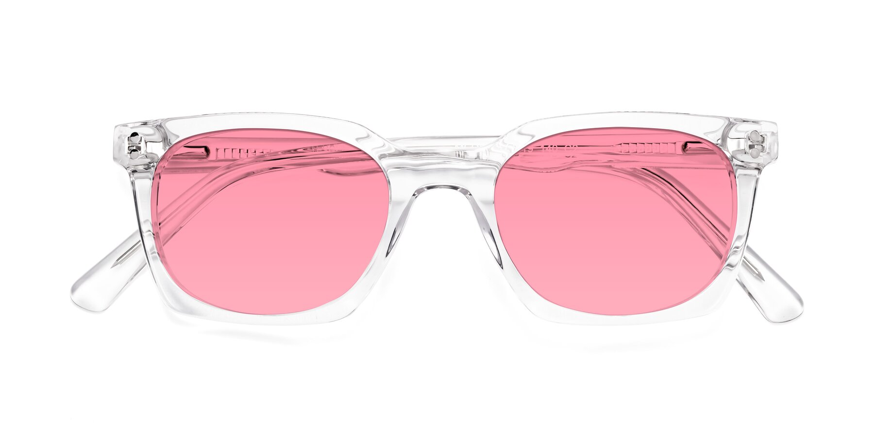Folded Front of Medhi in Clear with Pink Tinted Lenses