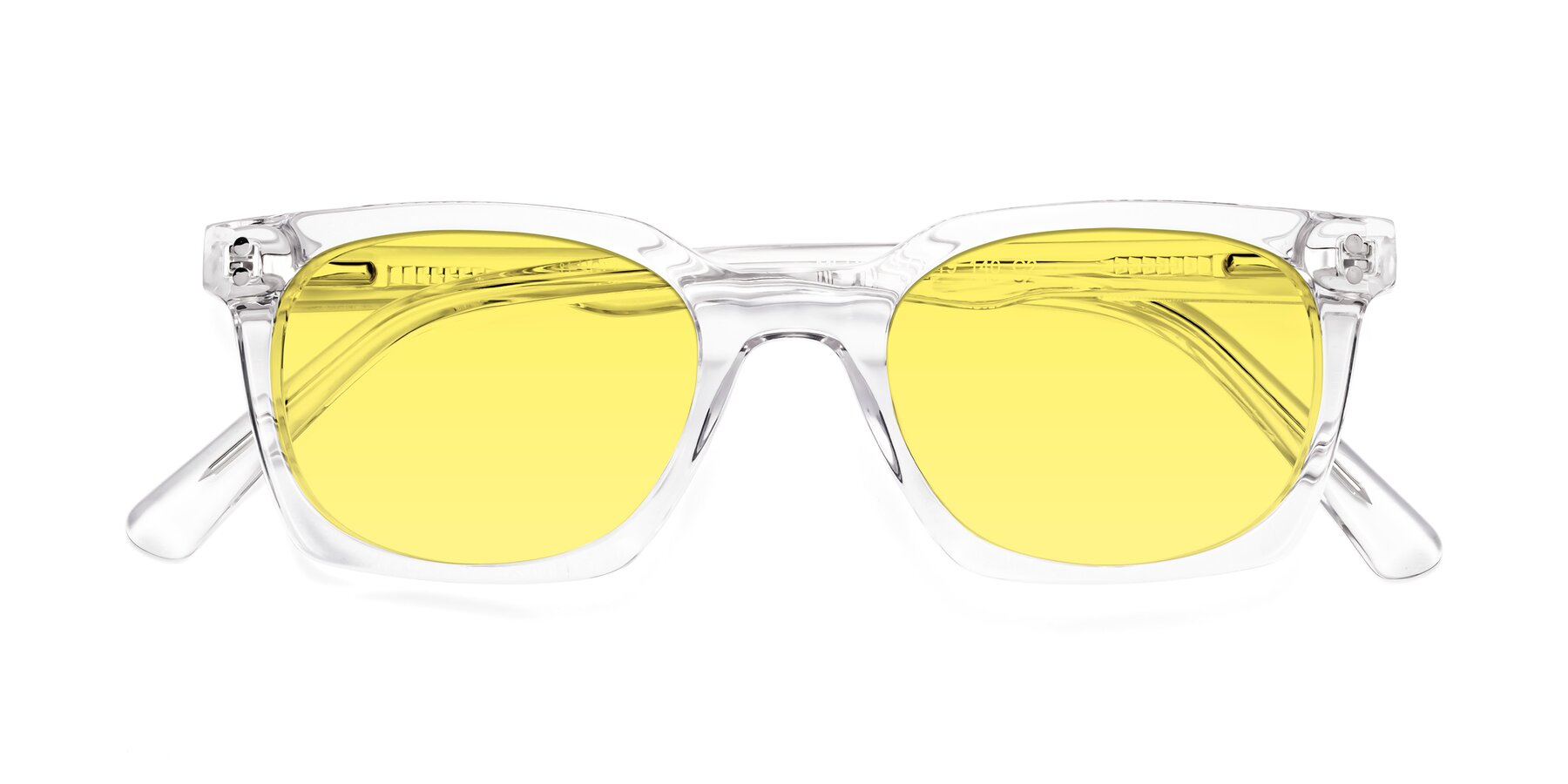 Folded Front of Medhi in Clear with Medium Yellow Tinted Lenses