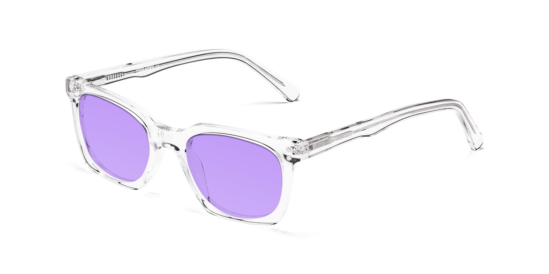 Angle of Medhi in Clear with Medium Purple Tinted Lenses