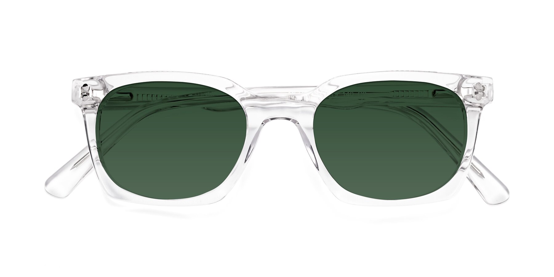 Folded Front of Medhi in Clear with Green Tinted Lenses