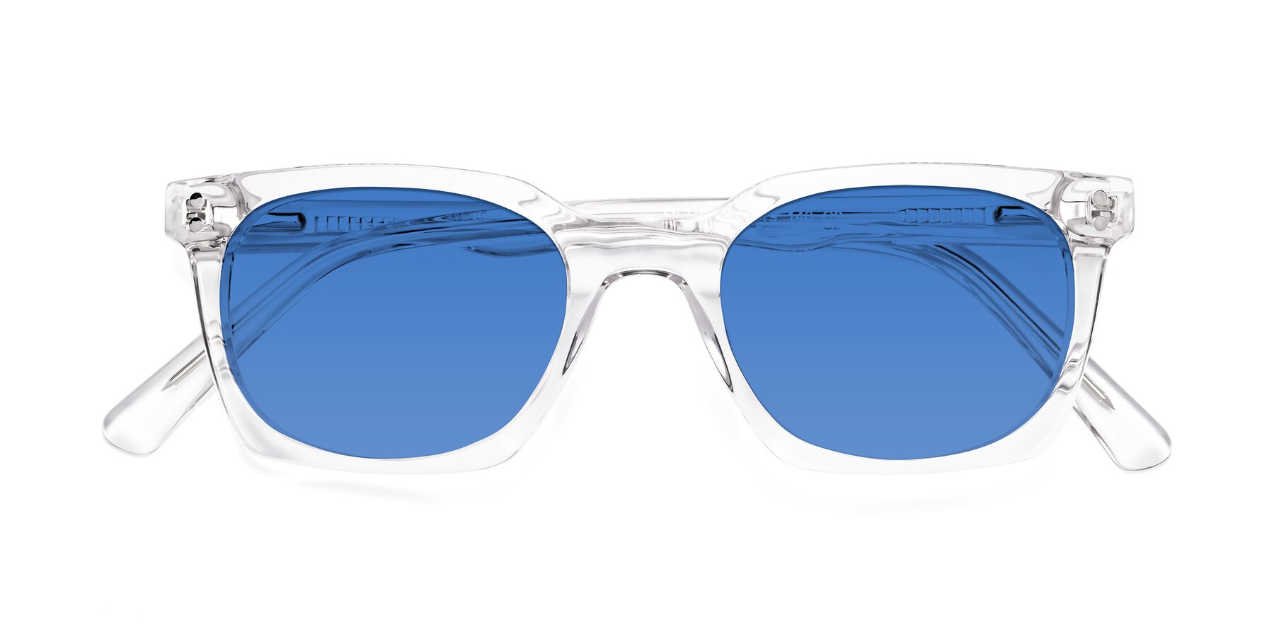 Folded Front of Medhi in Clear with Blue Tinted Lenses