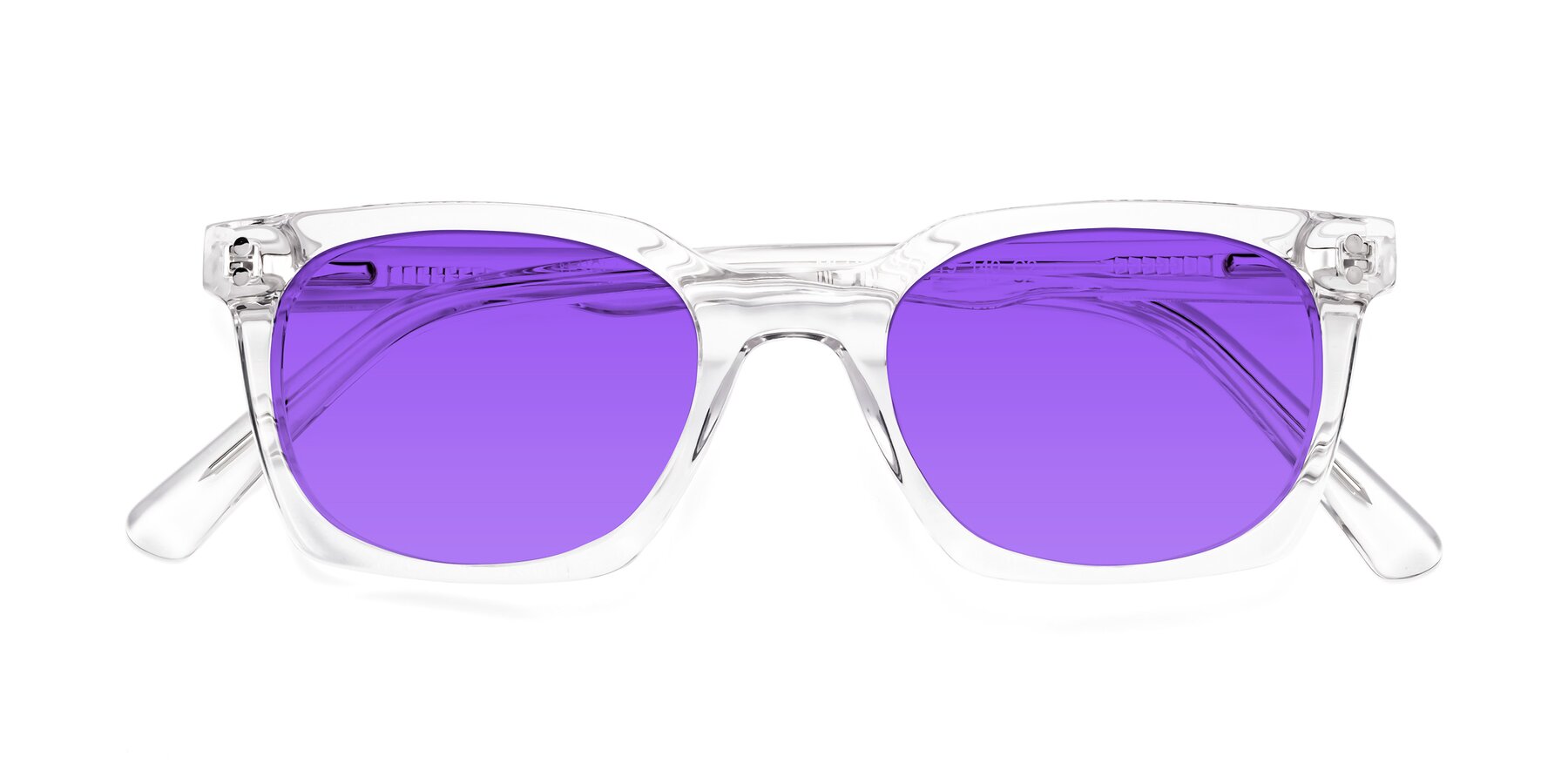 Folded Front of Medhi in Clear with Purple Tinted Lenses