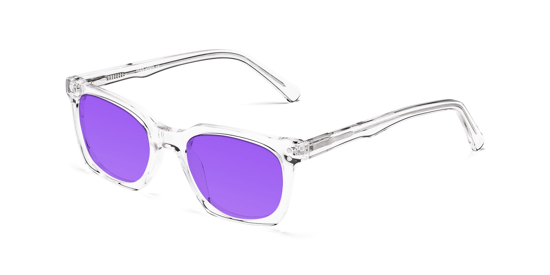Angle of Medhi in Clear with Purple Tinted Lenses